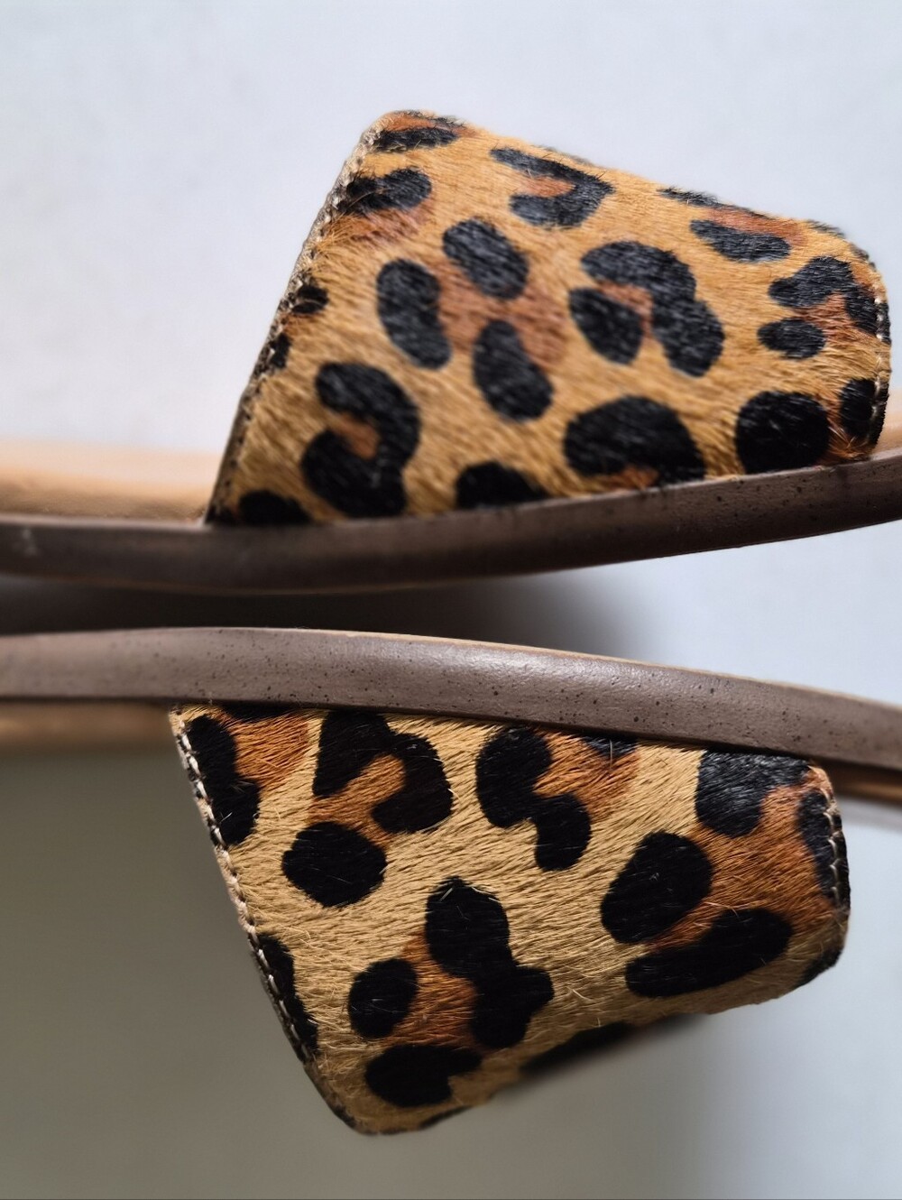 J.Crew Morgan Leopard Calf Hair Peep Toe Flats Size 9.5 Brown Tan Animal Print - Picture 13 of 16